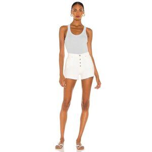 HUDSON Cara White High Rise Button Fly Cut Off Denim Shorts, Size 30